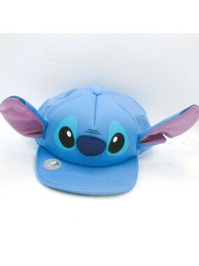 Disney Stitch Character Mesh Cap 3D Ears Troublemaker" Adjust Snapback Adult